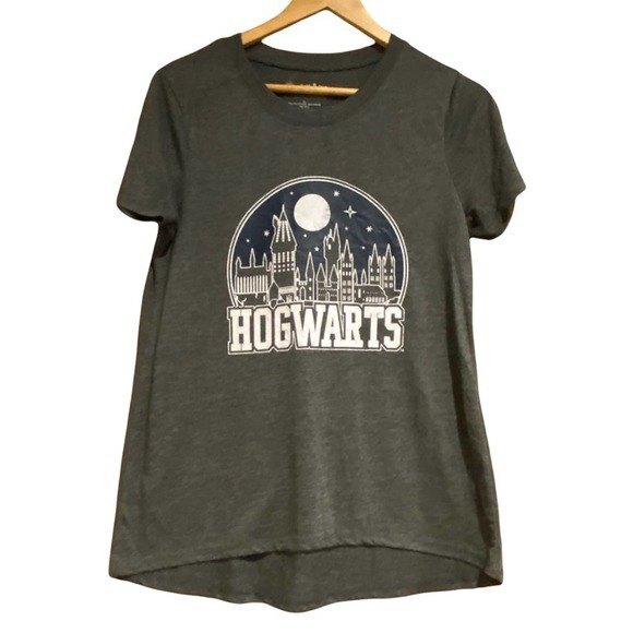 Harry Potter Hogwarts Dark Gray Graphic Tee Women’s XL - Picture 1 of 4